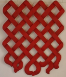 DESTINS CROISES Opus I - Tilleul - patine rouge de chine - 83 * 62 cm - sculpté recto/verso - 2009